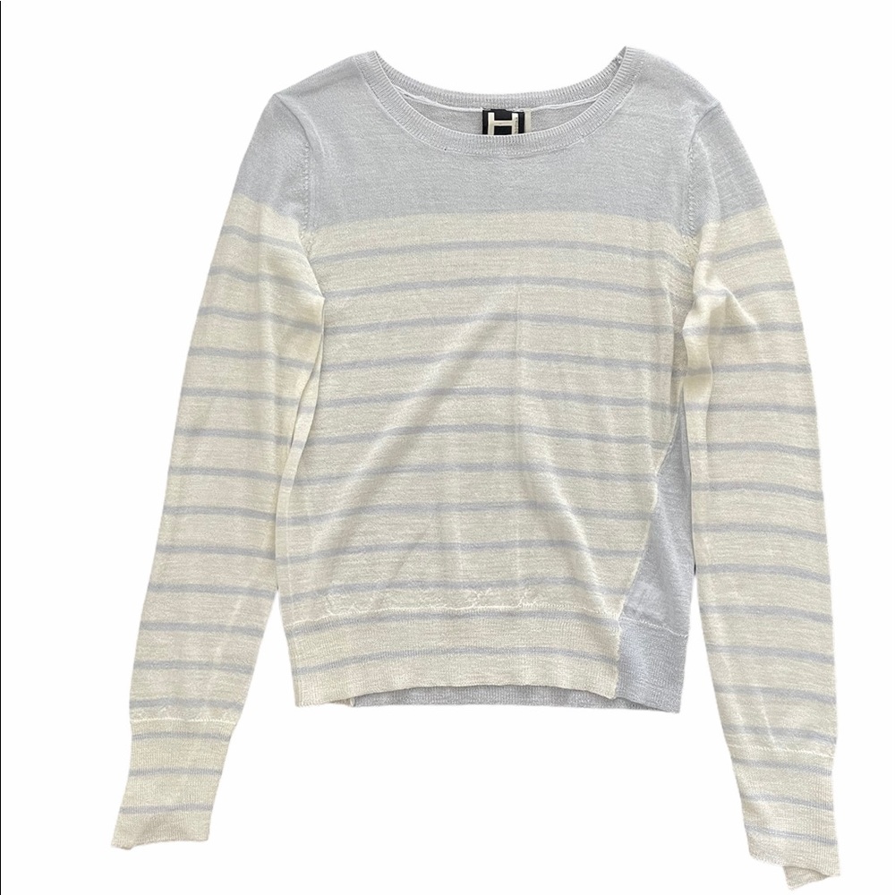 H By Bordeaux Light Blue Long Sleeve Shirt Sweater